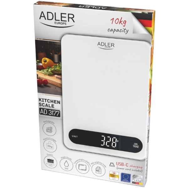 Фото - Ваги кухонні Adler AD3177WB